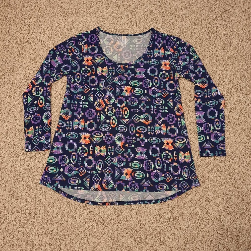 Lulare Lynnae Long Sleeve Geometric Print